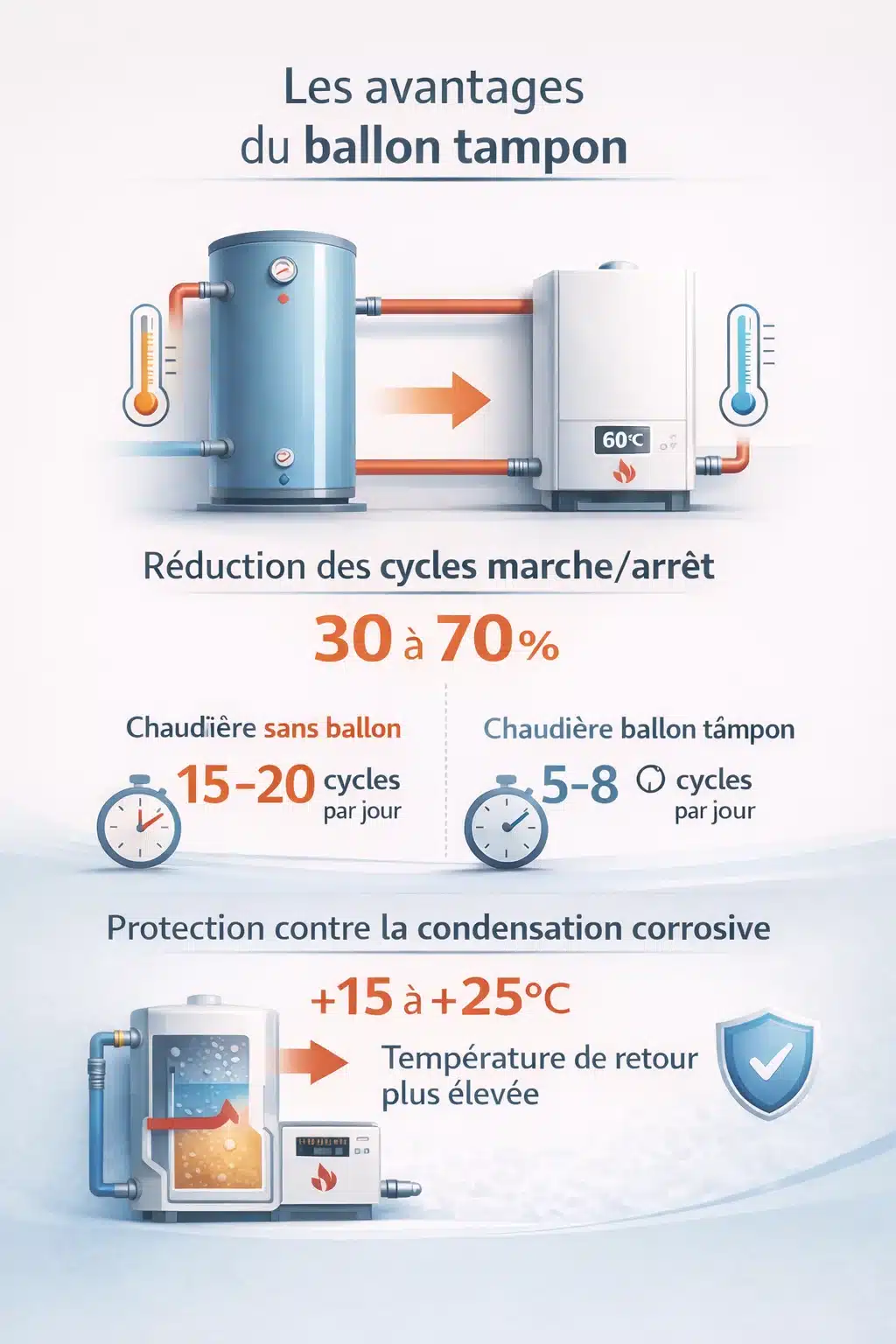 Avantages du ballon tampon dans un système de chauffage.